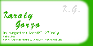 karoly gorzo business card